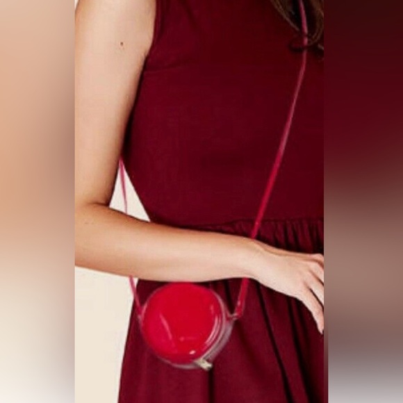 Marc Jacobs Cosmetics Mini Round Patent Crossbody, Red - Picture 2 of 4